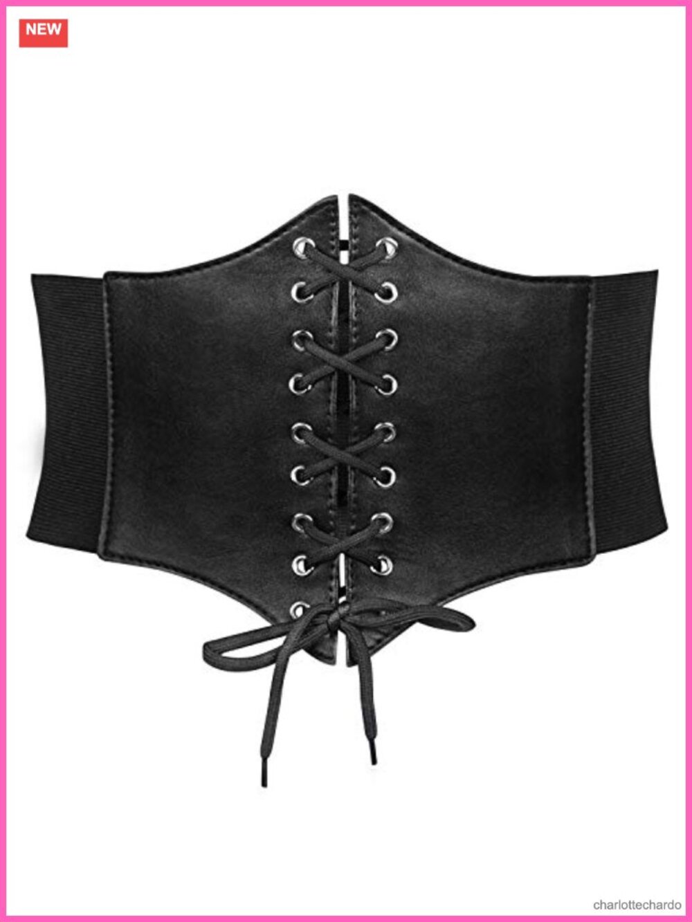 Women's Elastic Corset Belt Faux Leather Lace-Up Waist Cincher